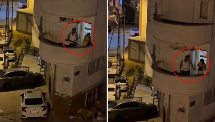 Balkona iç çamaşırı ile çıktı, komşuları uyarınca tüfekle geri döndü