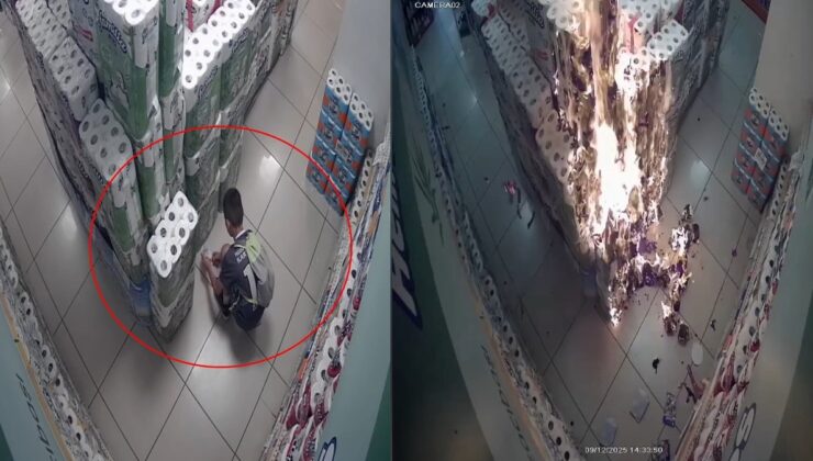 10 yaşındaki çocuk markette faciaya neden oluyordu