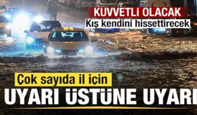 13 il için son dakika uyarısı! Kuvvetli yağış uyarısı! Kış kendini hissettirecek