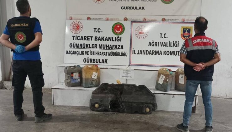 Ağrı'da TIR'ın yakıt deposunda 56 litre sentetik uyuşturucu ele geçirildi