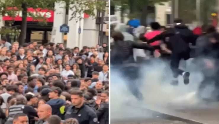 Avrupa'nın göbeğinde bedava tavuğa hücum: Polis biber gazıyla dağıttı