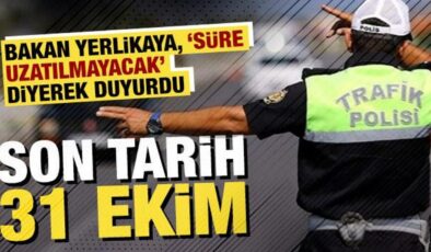 Bakan, ‘süre uzatılmayacak’ diyerek uyardı: ‘Eski tip ehliyetler için son tarih 31 Ekim’