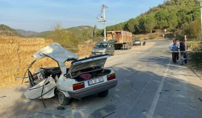 Balıkesir Bigadiç’te otomobil takla attı
