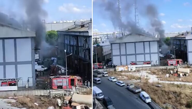 Başakşehir'de sanayi sitesinde korkutan yangın