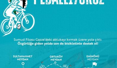 Bisikletli gençler Sumud Filosu için pedallayacak