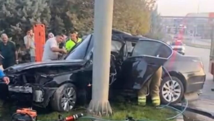 Bursa İnegöl’de otomobil yön levhasına çarptı: Sürücü ağır yaralı