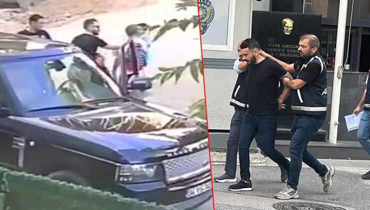 Çocuklarının yanında babaya tokat atan maganda tutuklandı