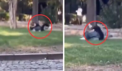 Gencecik kızlar saç başa kavga etti, çevredekiler film izler gibi seyretti