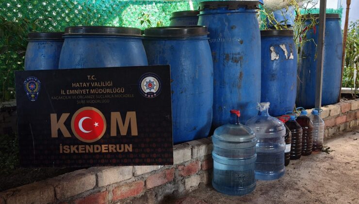 Hatay'da 1250 litre sahte içki ele geçirildi
