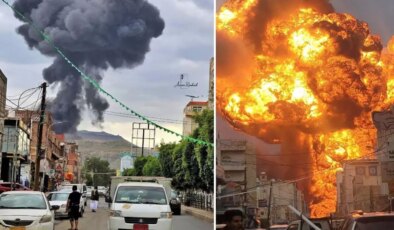 İsrail’in vurduğu Sana’da sokaklar cehennem yeri