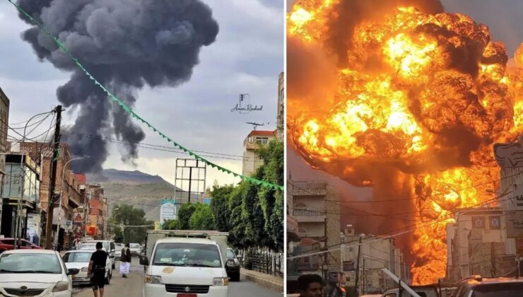İsrail’in vurduğu Sana’da sokaklar cehennem yeri