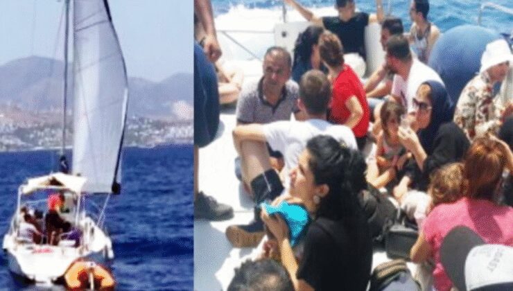 İtalya yolundaki yelkenli teknede göçmenleri İHA tespit etti