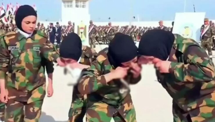 Komşu ülkede orduya katılan kadın askerlerden mide bulandıran tören