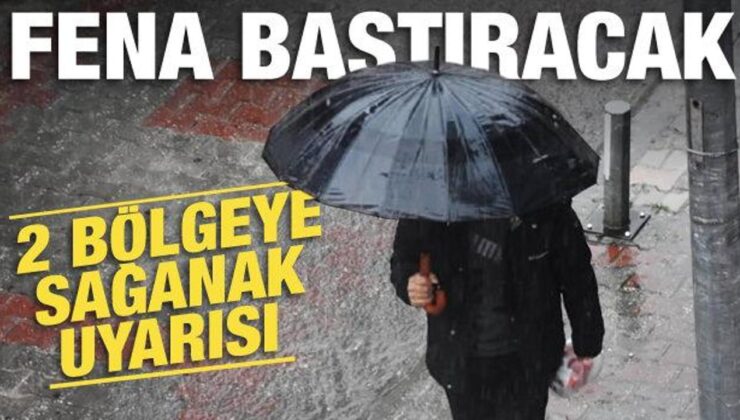 Meteoroloji il il açıkladı: 2 bölgede sağanak yağış bekleniyor!