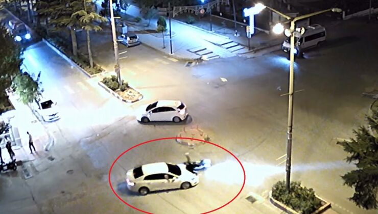 Motosiklete çarpan otomobilin sürücüsü böyle kaçtı