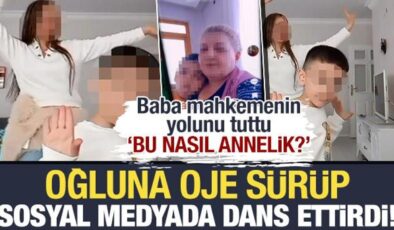 Oğlunun eline oje sürdü, kamera karşısında dans ettirdi! Baba hemen mahkemeye başvurdu