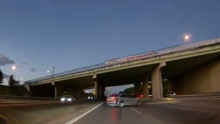 Önündeki sürücüyü taciz etti, önünü kesti; kaza yaptırıp yoluna devam etti