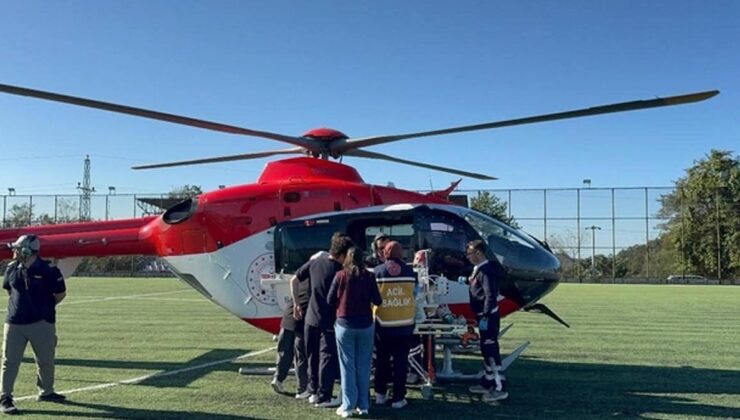 Ordu’da solunum sıkıntısı çeken yeni doğan bebek helikopterle sevk edildi