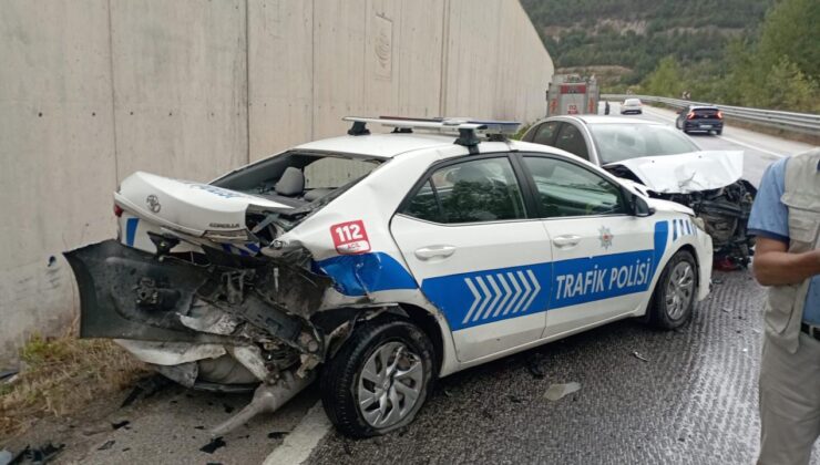 Polis aracına otomobil çarptı: 2’si polis 8 yaralı