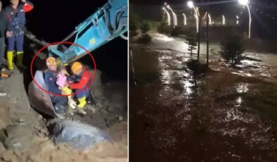 Rize’de yağış, sel ve heyelan! Vatandaşlar iş makineleriyle kurtarıldı