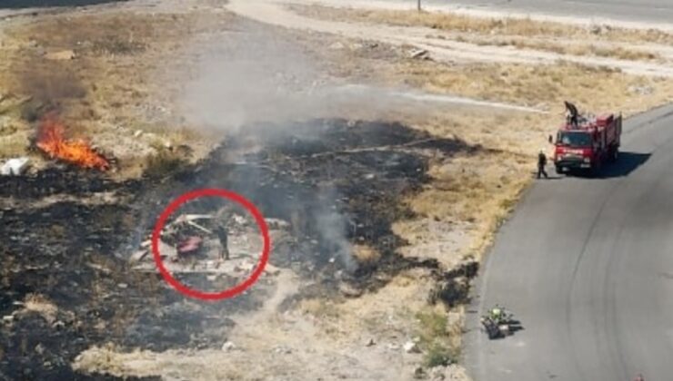 Salça yapmak için yangın çıkardı! İstifini bozmadan karıştırmaya devam etti