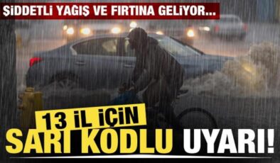 Sıcaklıklar 12 derece düşecek… 13 il için sarı kodlu fırtına uyarısı