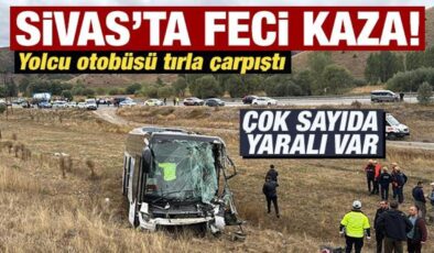 Sivas’ta yolcu otobüsü ile tır çarpıştı! 20 kişi yaralandı