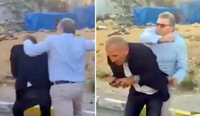 Sokak ortasında gazeteciye dayak