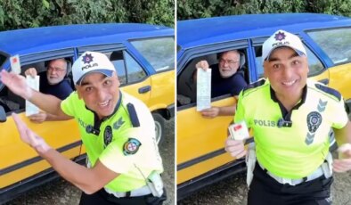 Sosyal medyada videolar paylaşan trafik polisi görevden uzaklaştırıldı