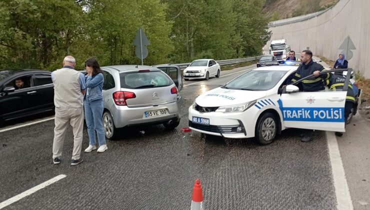 Tokat’ta zincirleme kazada müdahale eden polislere otomobil çarptı