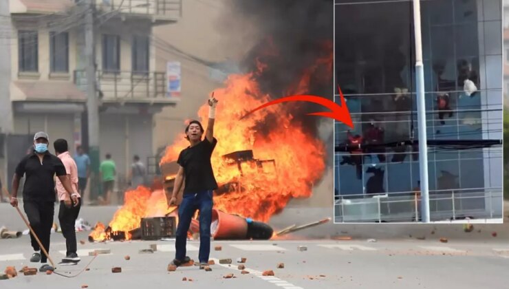 Z kuşağı Nepal’i yakıp yıkıyor: Televizyon binası ateşe verildi, çalışanlar camdan atladı