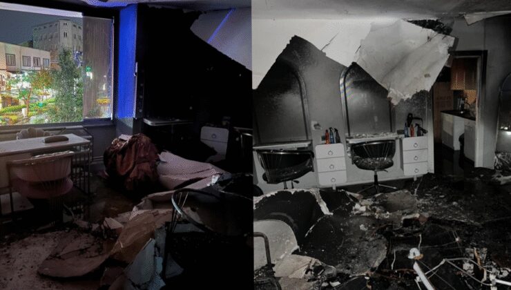 7 saat sonra açılışı yapılacak olan kuaförü kundakladılar!