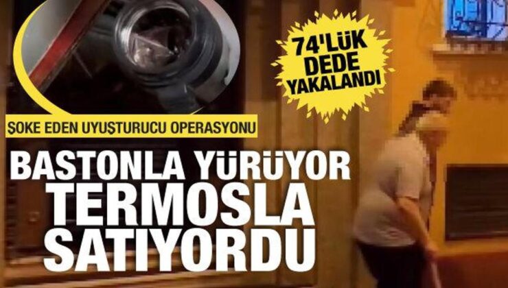 Beyoğlu’nda şaşırtan operasyon! Termosta uyuşturucu satan bastonlu dede yakalandı