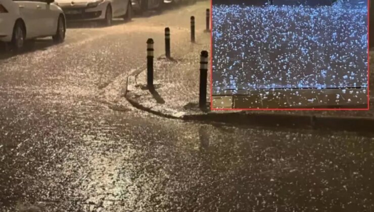 Bir anda bastırdı! Çanakkale dolu yağışına teslim oldu