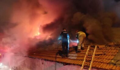 Bursa’da 4 dükkan alevlere teslim oldu