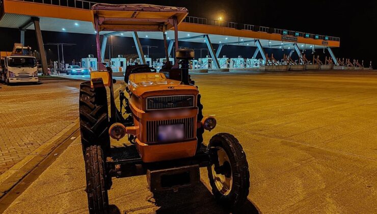 Bursa'da otoyolda traktörle seyreden sürücüye para cezası uygulandı
