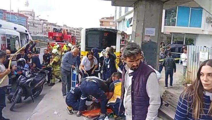 Çekmeköy'de otobüs durağa daldı