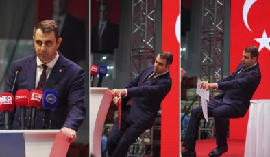 CHP Kongresinde tek aday kürsüde fenalaşıp yere yığıldı