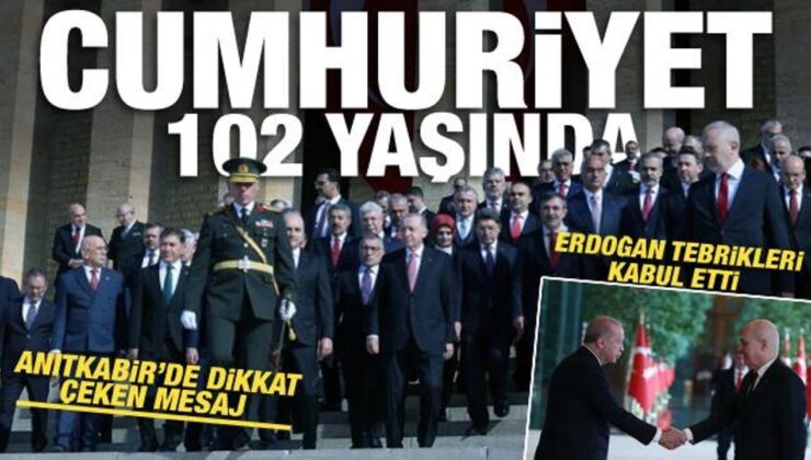 Cumhurbaşkanı Erdoğan ve devlet erkanı Anıtkabir’de: Yolumuzdan dönmeyeceğiz