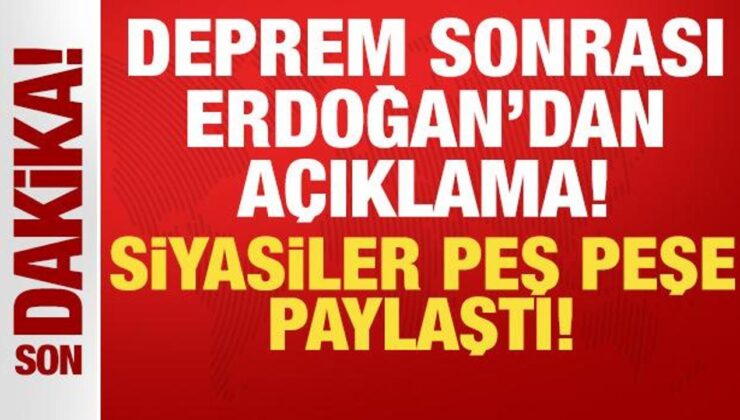 Cumhurbaşkanı Erdoğan’dan Balıkesir depremi açıklaması: Çalışmalar titizlikle sürüyor!