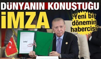 Dünyanın konuştuğu imza! ‘Erdoğan’ın imzası yeni bir dönemin habercisi’