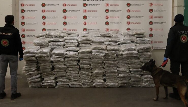 Edirne'de sınır kapılarında 524 kilo 336 gram uyuşturucu ele geçirildi