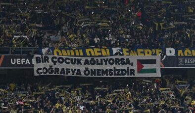 Fenerbahçe’den Filistin için pankart