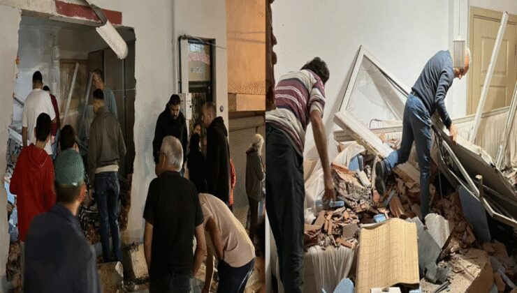 Freni boşalan kamyon evin oturma odasına daldı: O anlar kamerada