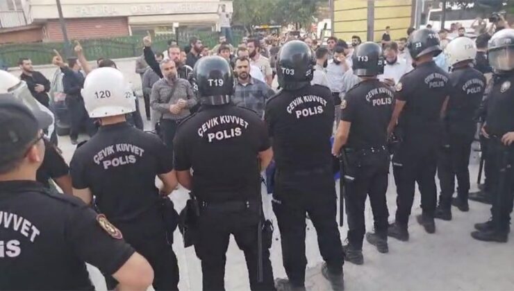 Furkan Vakfı gerginliği: Afiş almak isteyen gruba polis müdahalesi