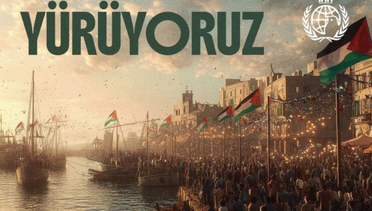 Gazze’ye ve Özgürlük Filosu’na destek için Ayasofya’dan Eminönü’ne büyük yürüyüş