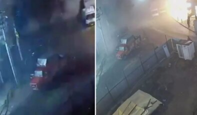 Gebze’de 7 katlı binanın çökme anı güvenlik kamerasında