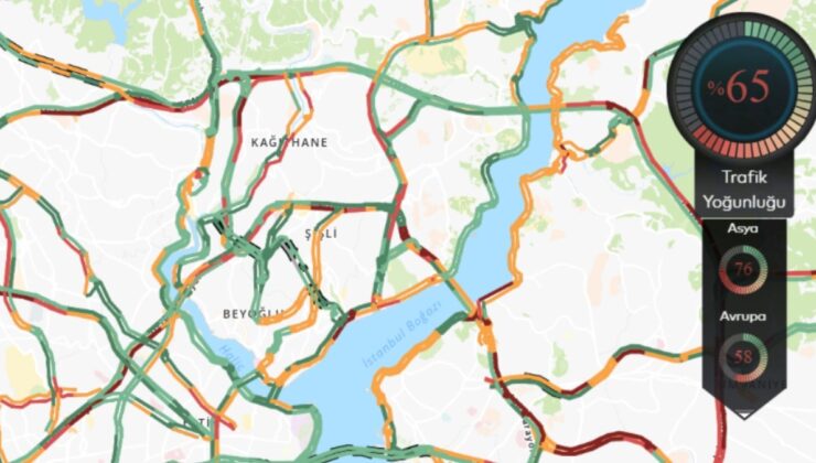 Harita kırmızıya döndü! Hafta ortasında trafik kilitlendi