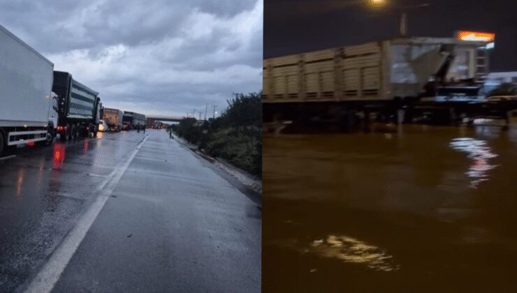 Hatay'ı sağanak vurdu: Otoyol çöktü, hortum çıktı