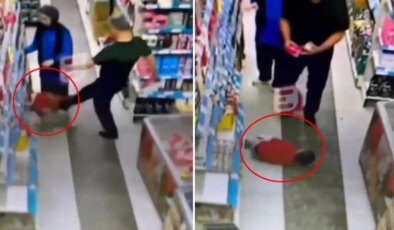 İnfial yaratan görüntü: Marketin ortasında küçücük çocuğa yaptığına bakın